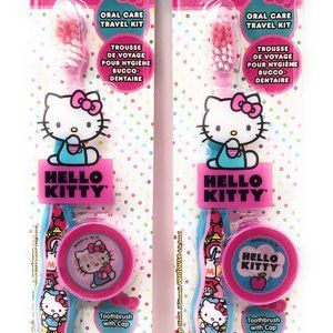 Children's Hello Kitty Travel Toothbrush and cap- 2 pack
